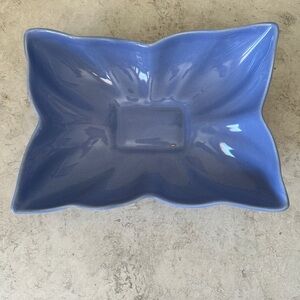 Vintage Camark Pottery 10” MCM Flower Console Dish Centerpiece Bowl Purple Blue